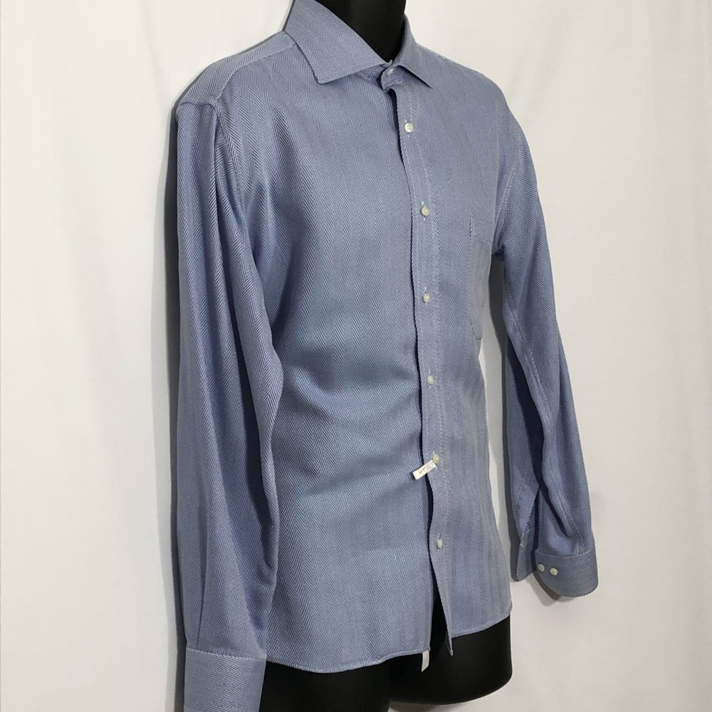 LOMBARDINI FIRENZE chevron stripes luxury shirt - Picture 6 of 9